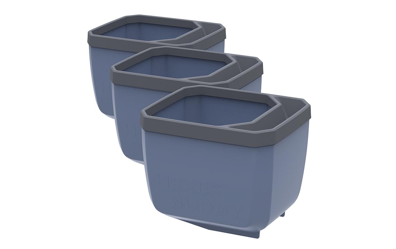 HERBS BUDDY Kräutertopf 3er Set BlauKräutertopf mit Wasserreservoir und Kippfunktion