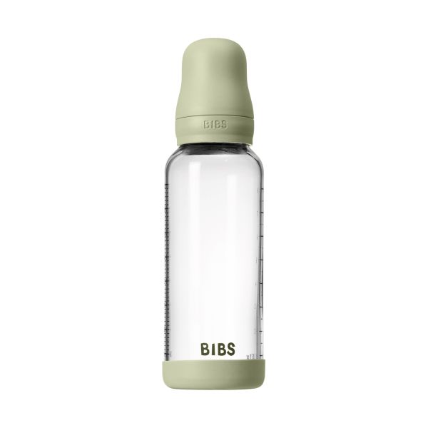 BIBS Fles - Medium Flow - 240 ml - Glas/Latex - Sage