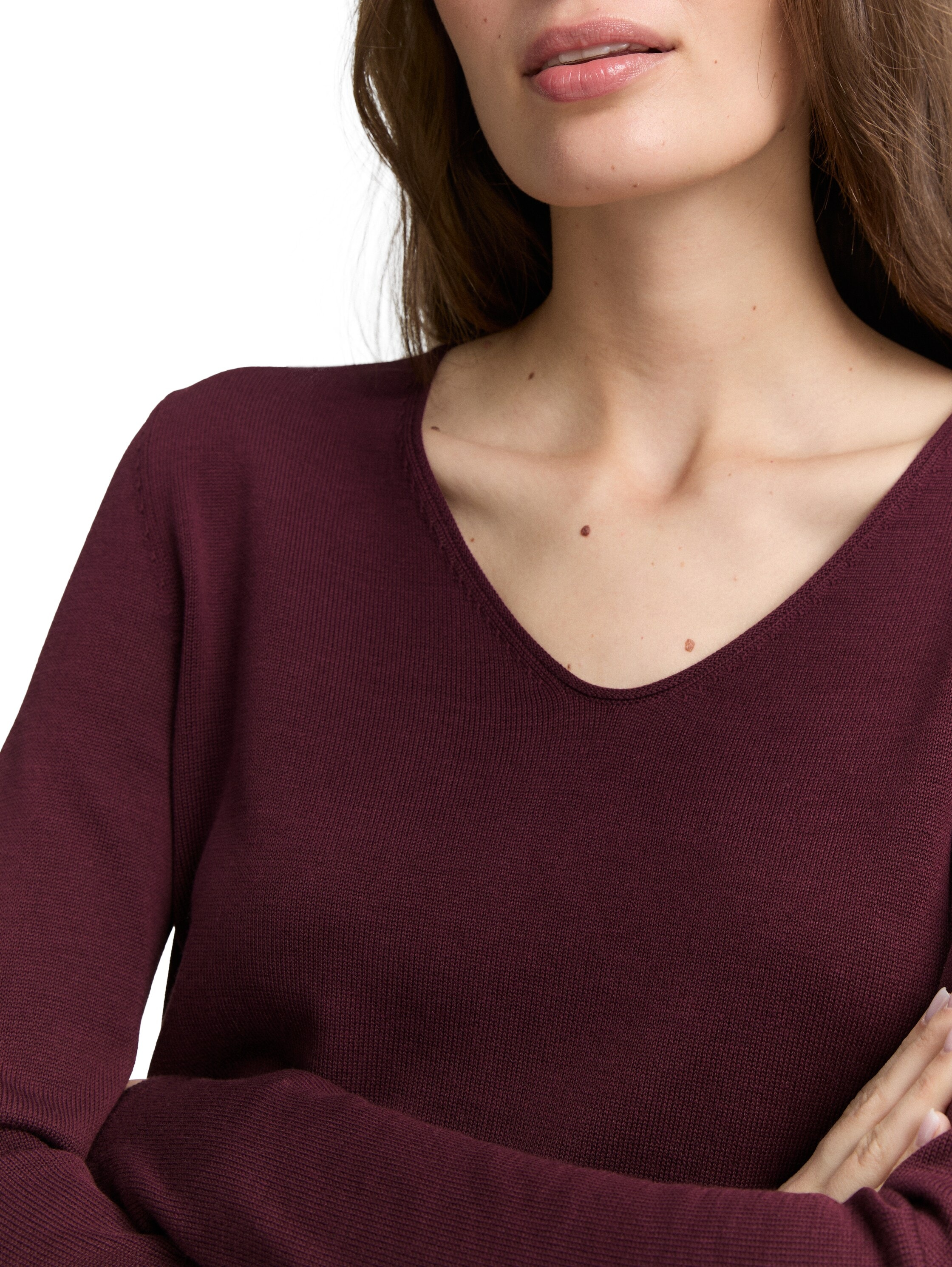 TOM TAILOR V-Ausschnitt-Pullover mit V-Ausschnitt