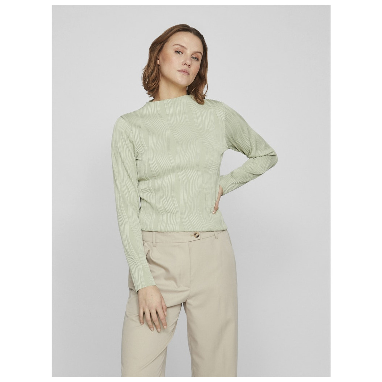 Vila VINIRA FUNNEL NECK L/S TOP