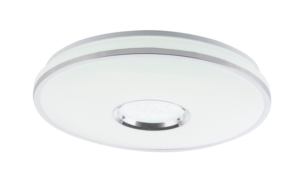 TAKLAMPE GLOBO RENA Ø49 CM HVIT KROM
