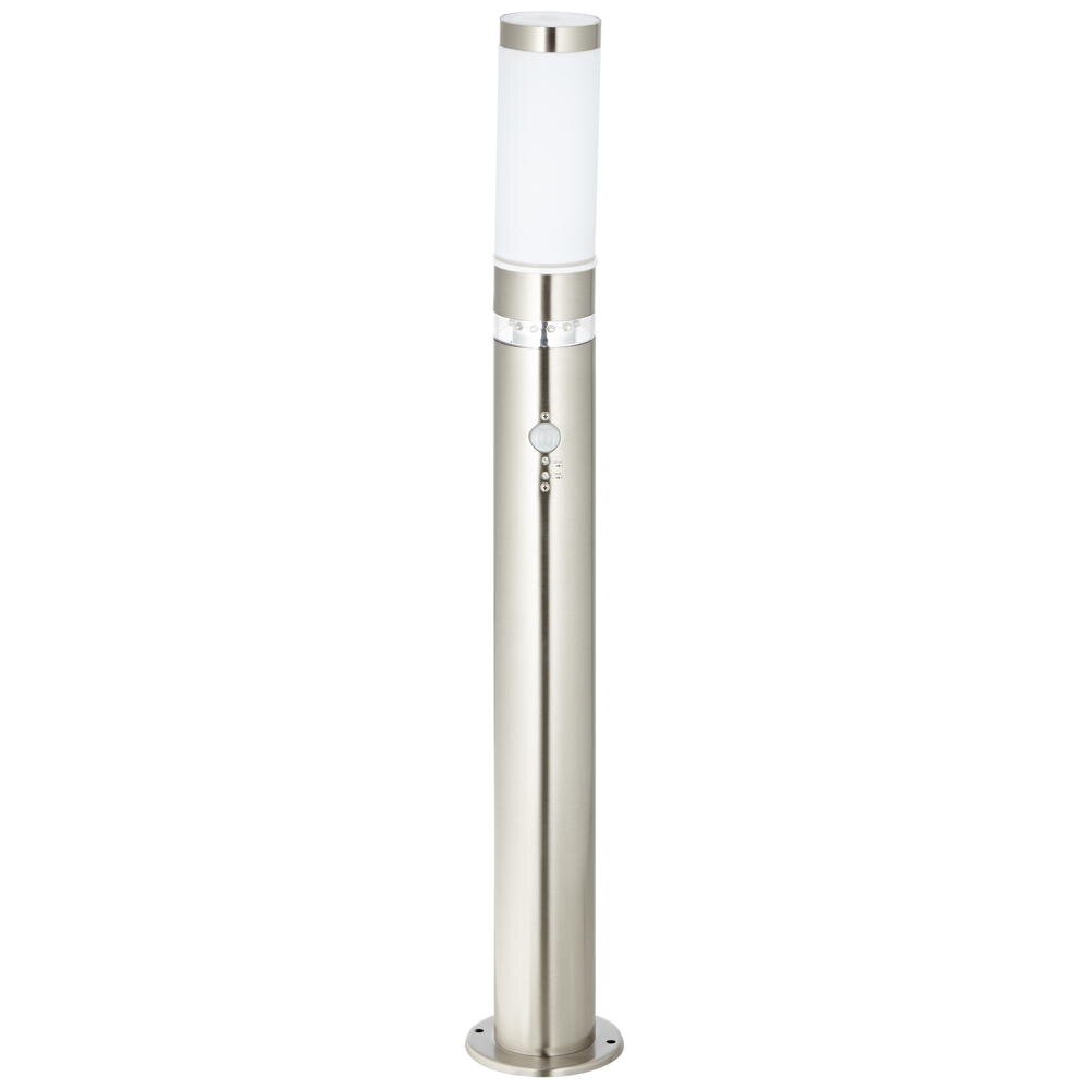 Bole padverlichting in zilver E27 IP44 met bewegingsmelder