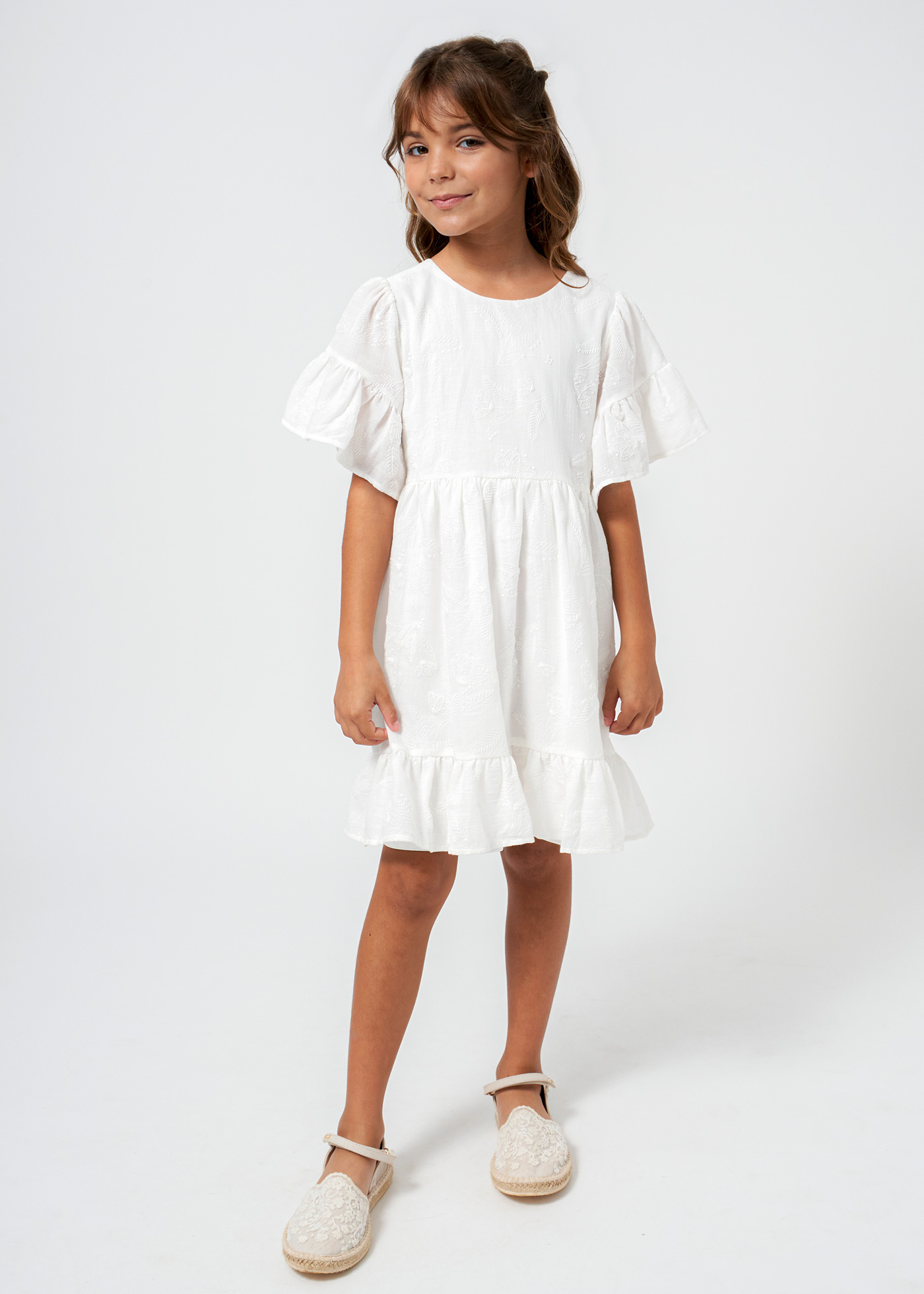 Vestido Tulipa com estampa em relevo para meninas