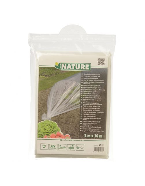 Nature Geperforeerde Moestuinfolie - Groeifolie Gronddoek - 1000x200 cm Transparant