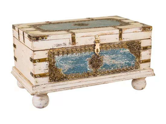 Coffre en bois artisanal 49x29x27h cm