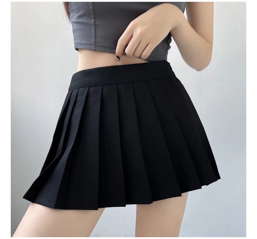 Osion - Mini geplooide rok met hoge taille