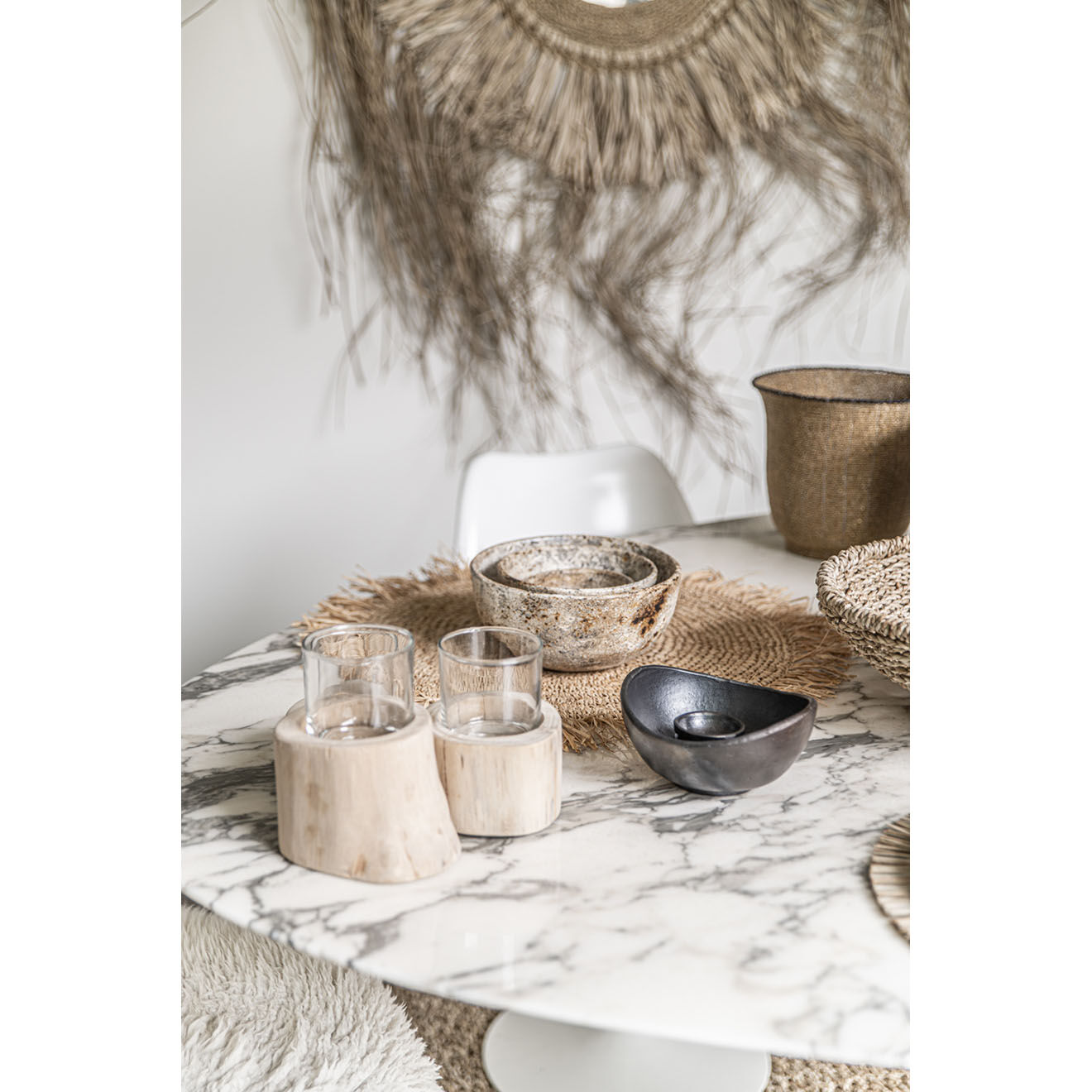 Bazar Bizar Trio de bougeoirs beiges
