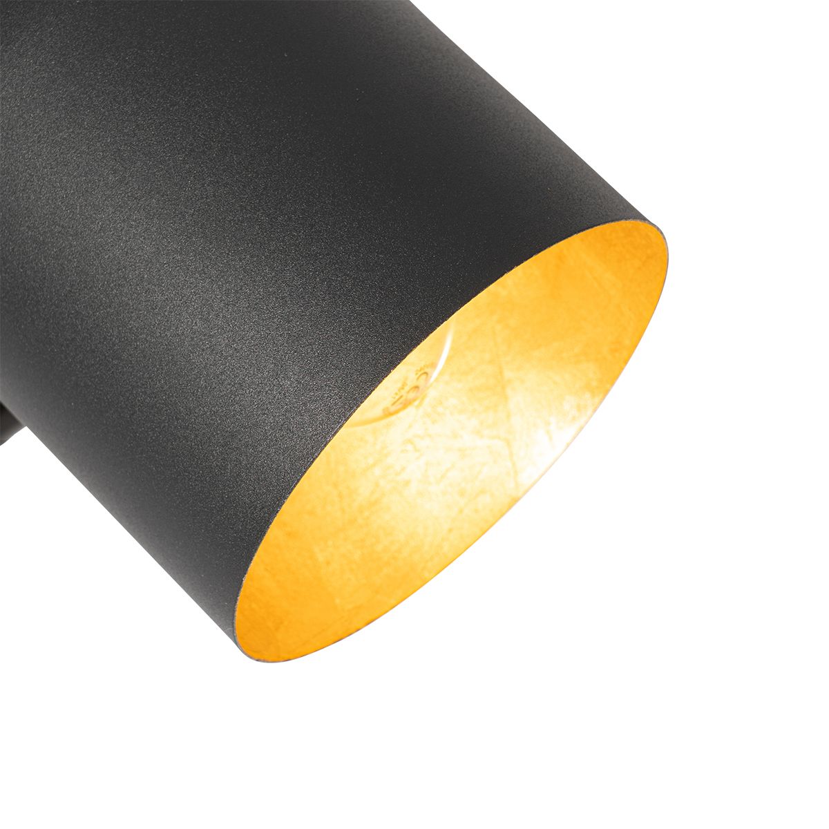 Moderne vloerlamp zwart met goud verstelbaar - Morik