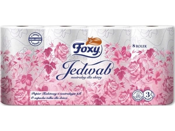 Foxy Foxy Silk Toalettpapir, 3-lags, parfymert - Hvit