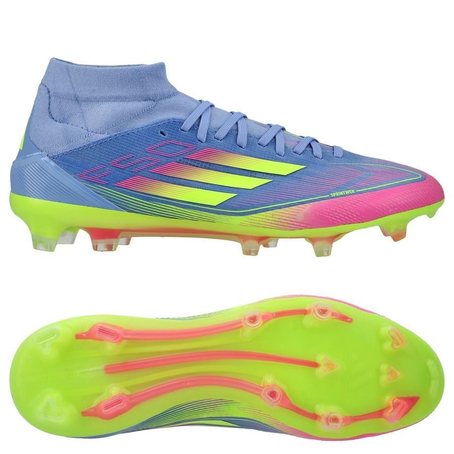 adidas F50 Pro Mid FG Celestial Victory - Blue Fusion/Lucid Lemon/Lucid Pink Femme
