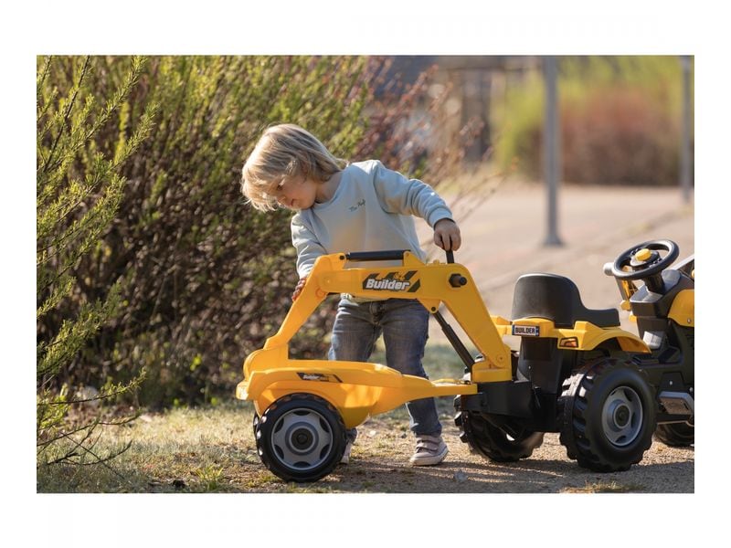 Smoby Traktor Builder Max mit Anhänger Trettraktor mit hochwertiger Ausstattung