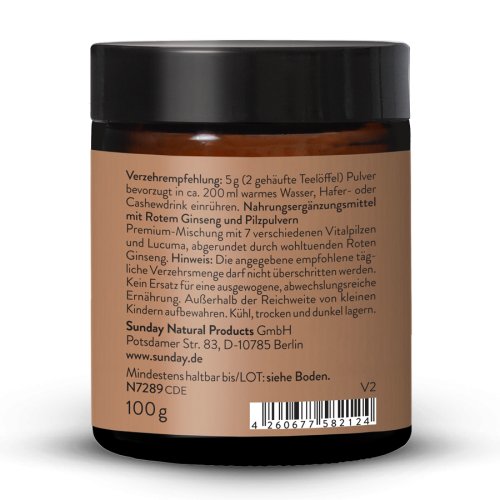 Sunday Natural Products  Mild ginsengmushroom brew