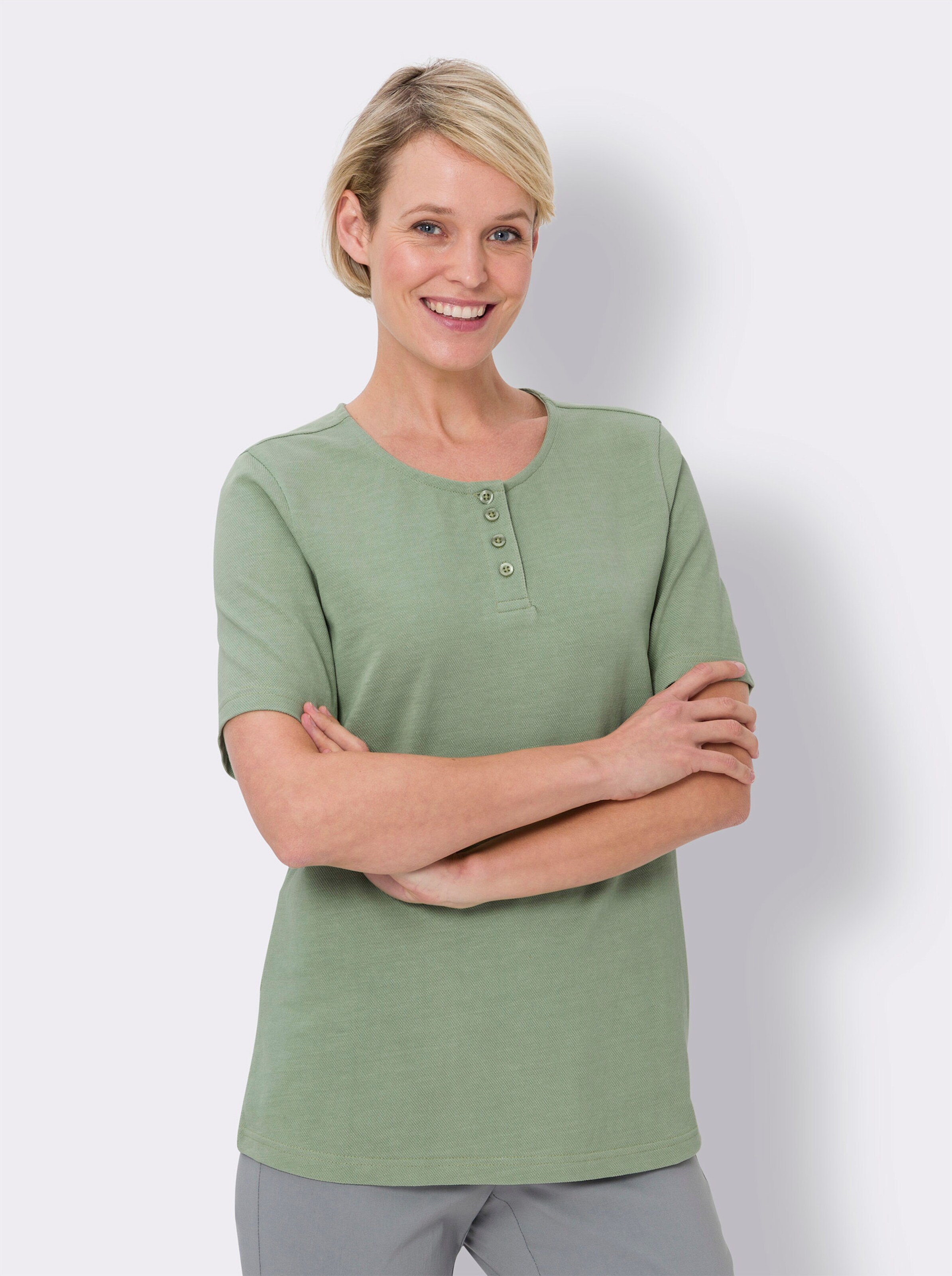 Kurzarmshirt in Pikee-Qualität