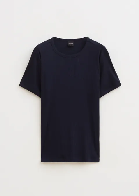 Basic rib t-shirt blauw (BLW.D)
