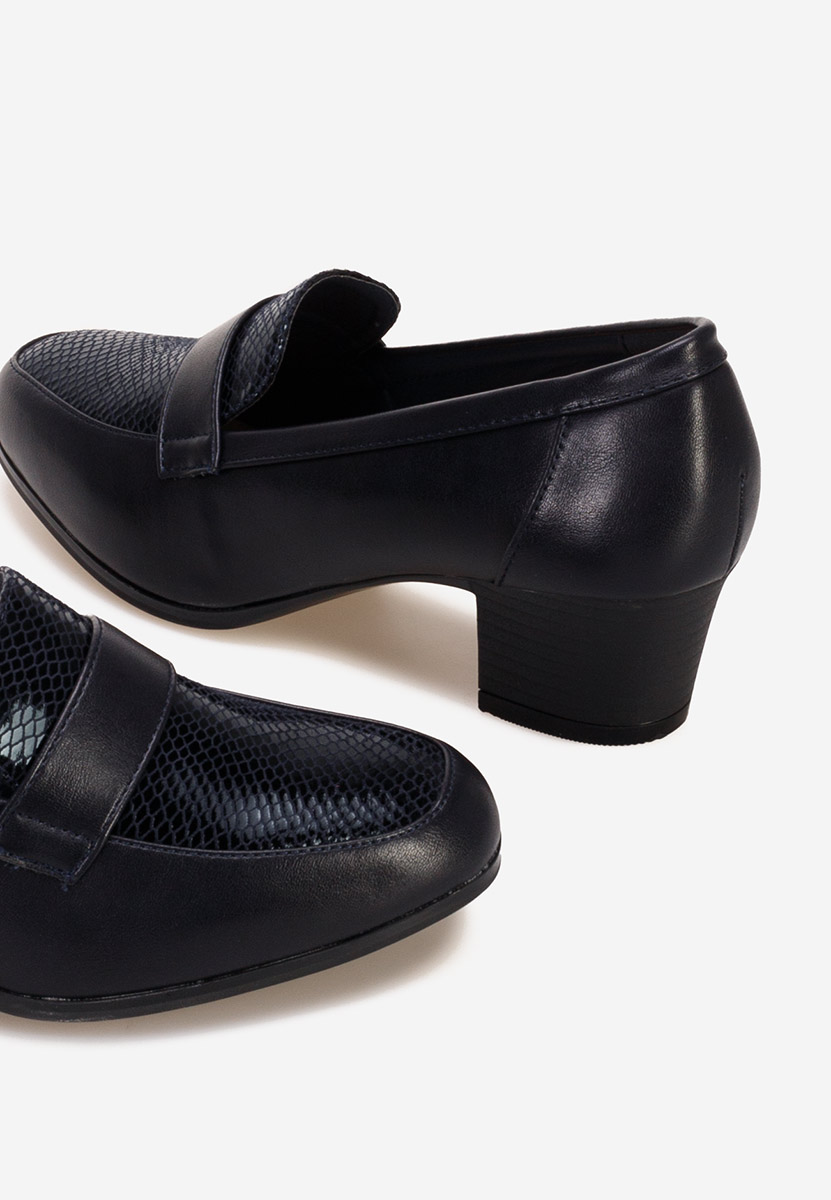 Mocassins à talon marine Elidera