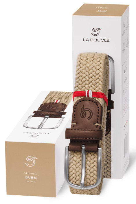 La Boucle beige heren riem