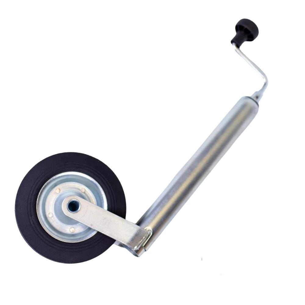 Steunwiel met massief rubberen wiel, buisdiameter 48 mm, voor autoaanhangers