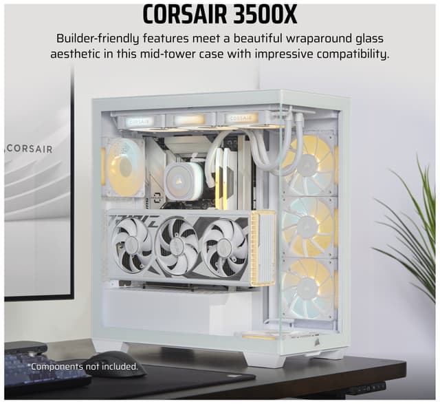 Corsair 3500X PC-kabinet (hvid/glas)