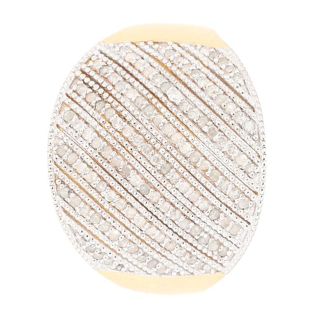 Cocktail-Ring, 109 Ice Diamonds, Silber 925 vergoldet