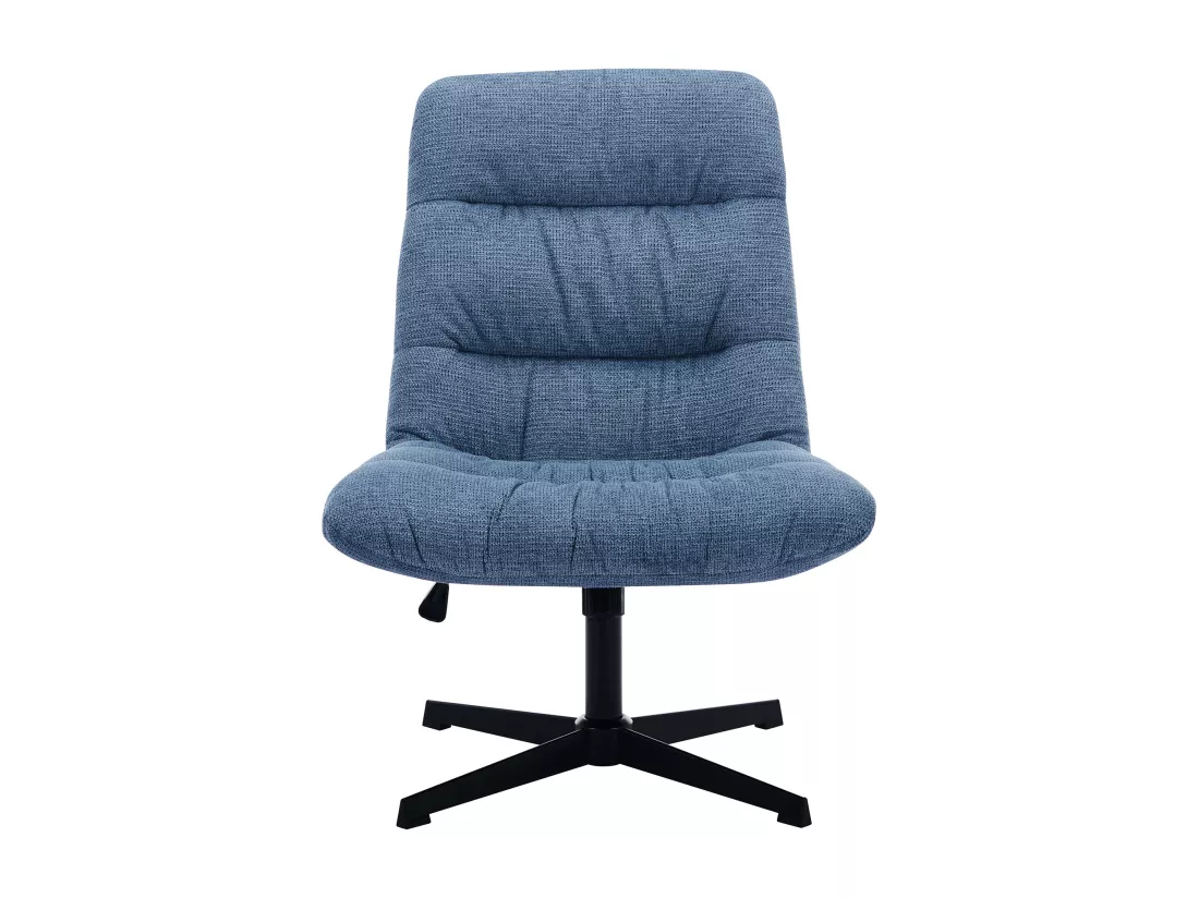 Fauteuil pivotant en tissu chiné bleu SELENDO