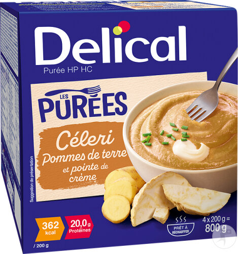 Delical Les Purées HP HC Céleri Pommes De Terre Et Pointe De Crème 4x200g