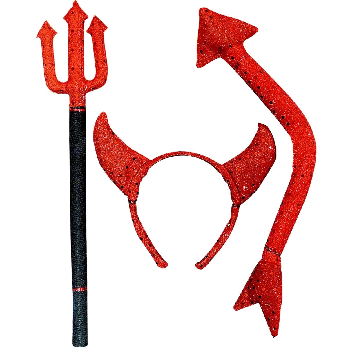 Halloween Accessoireset Rood Zwart Duivel 3 delig