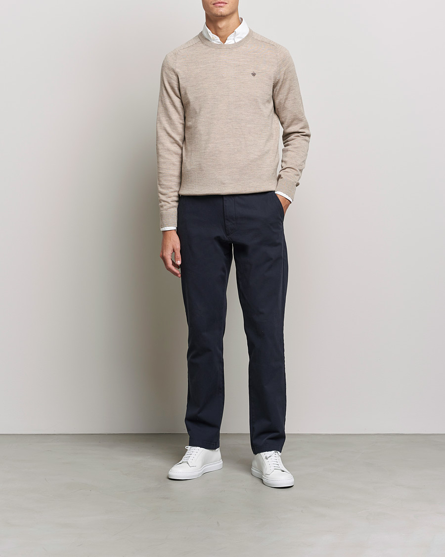 Morris Merino O-Neck Khaki Melange