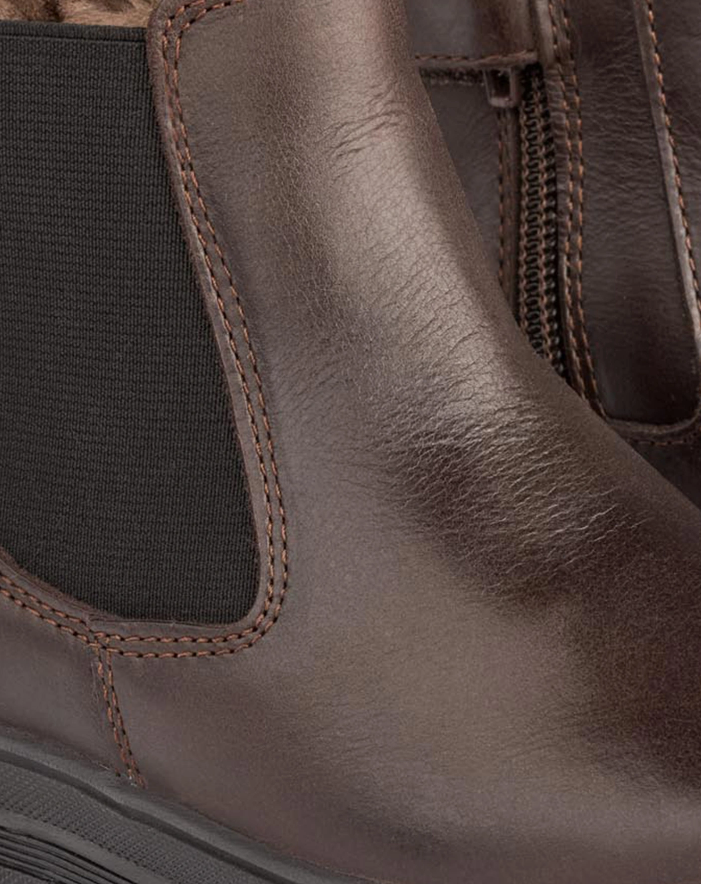 Chelsea-Boots CHAI WOOL TEX gefüttert in dark brown