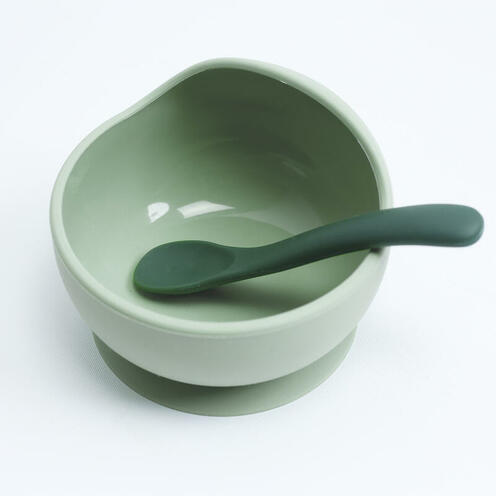 Coffret repas 2 pièces silicone - Vert sauge et vert sapin - TROIS KILOS SEPT