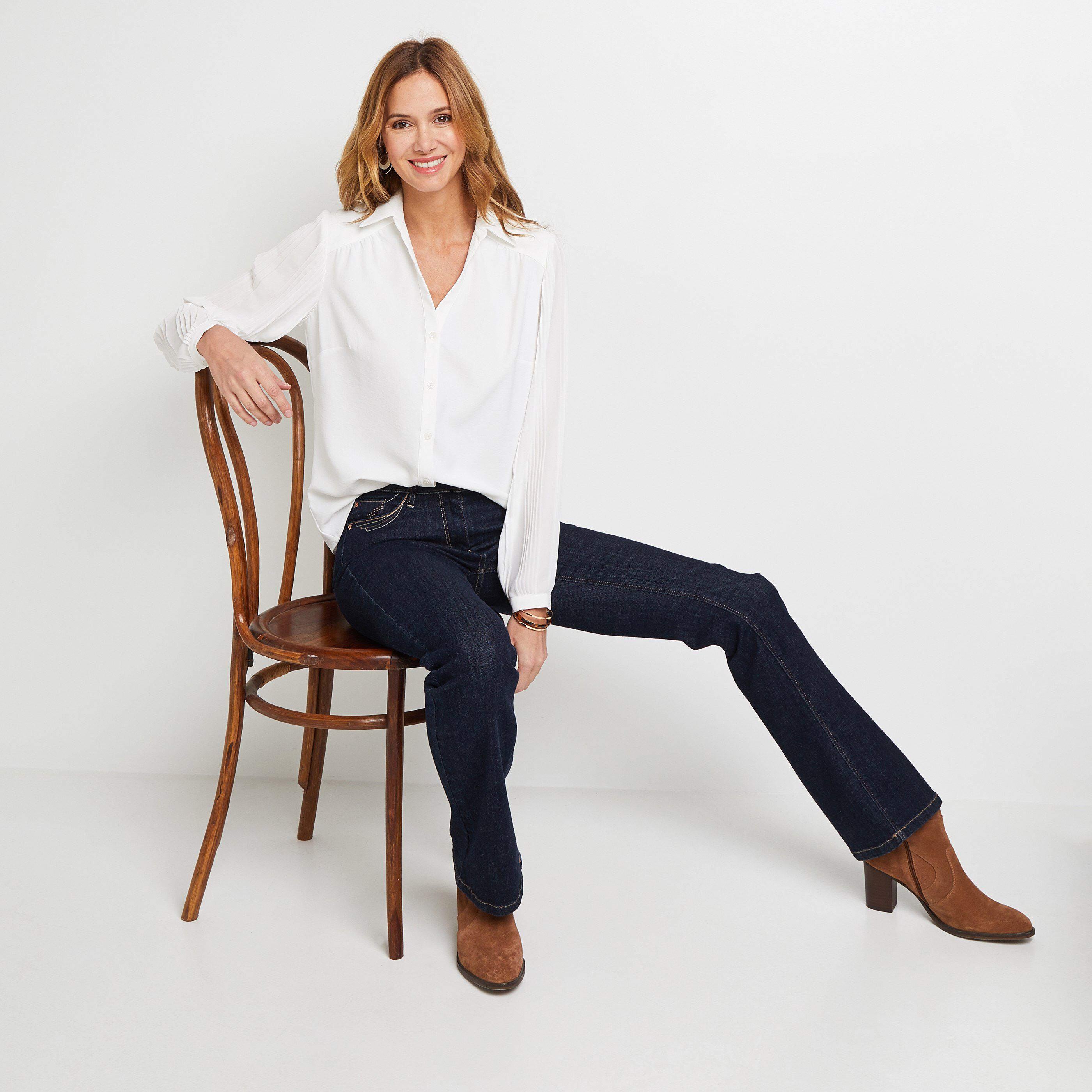 Chemise écru unie femme - ECRU