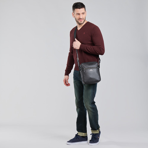 Polo Ralph Lauren - CROSSBODY SMOOTH LEATHER - Noir