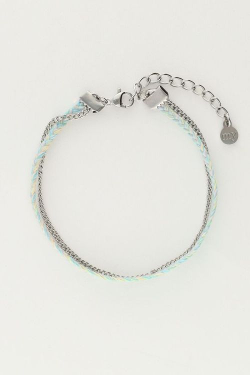 Dubbele armband met schakel en touw