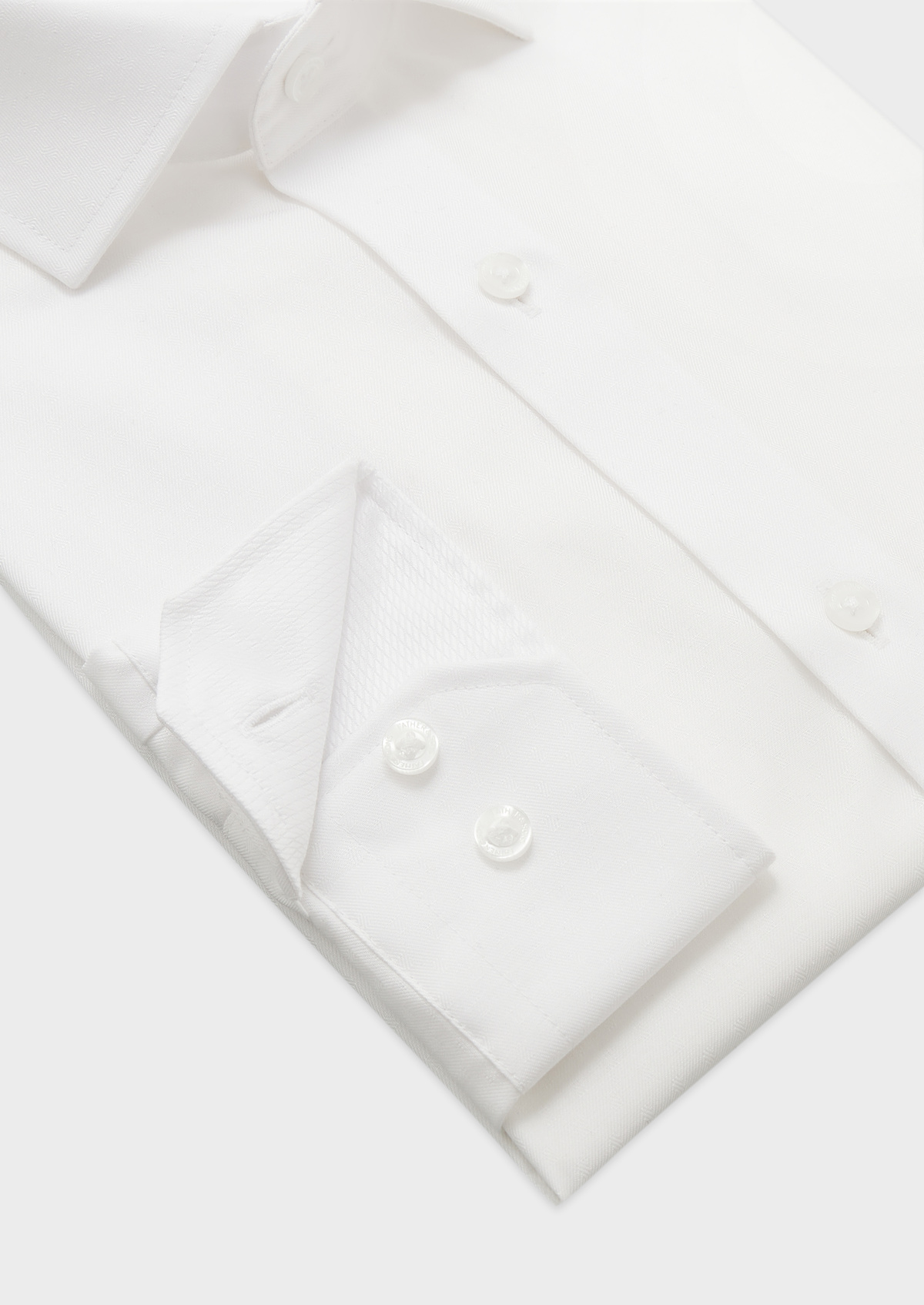 Chemise habillée non-iron Regular en coton façonné uni blanc