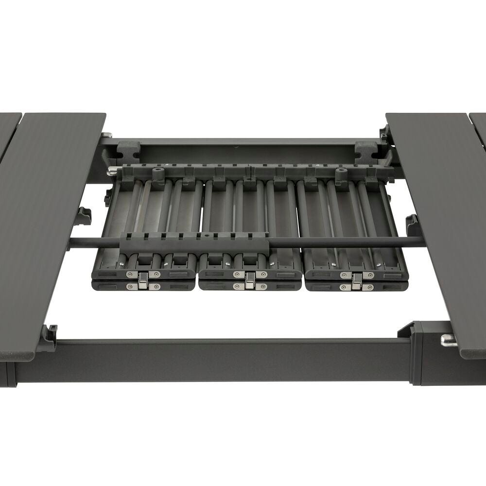 Ausziehbarer Gartentisch für 6 bis 8 Personen Oron Aluminium-Latten Grau Titane