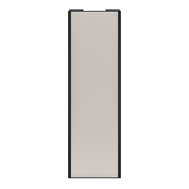 Porte de placard coulissante gris clair mat profil noir GoodHome Arius H. 248,5 x L. 77.2 cm + amortisseurs