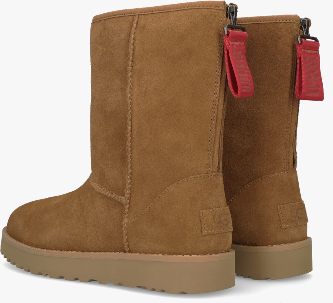 UGG camel ugg vachtlaarzen w classic short logo zip