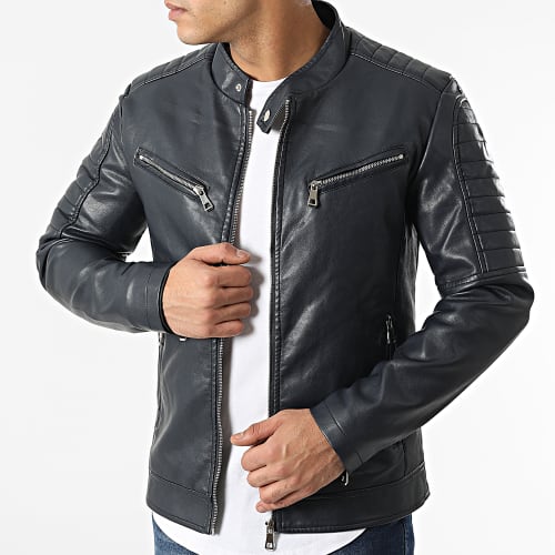 Veste Biker 5113 Bleu Marine
