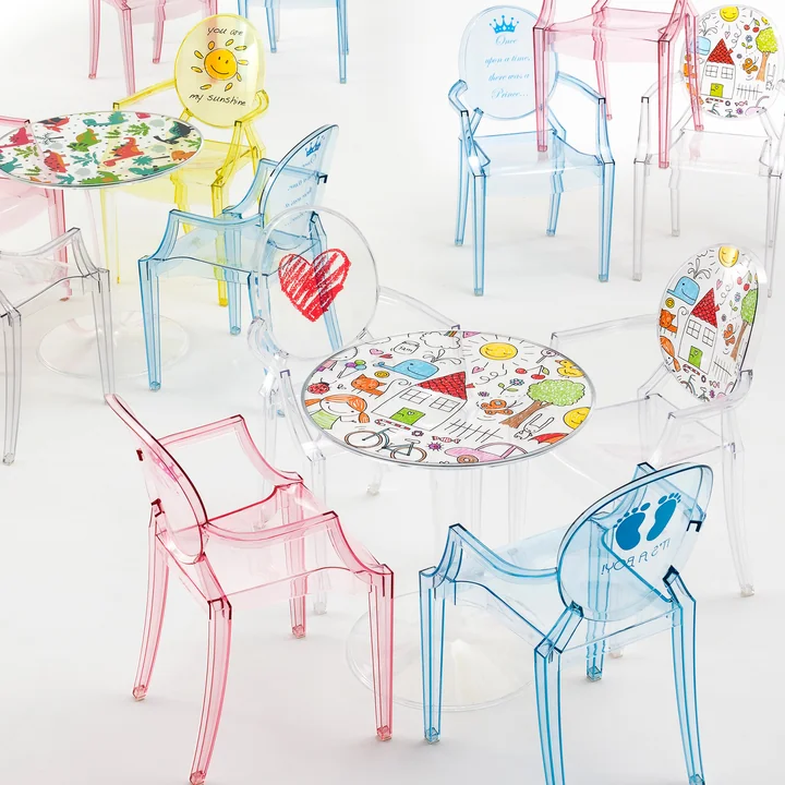 Kartell - Lou Lou Ghost Kinderstuhl, transparent / sketch