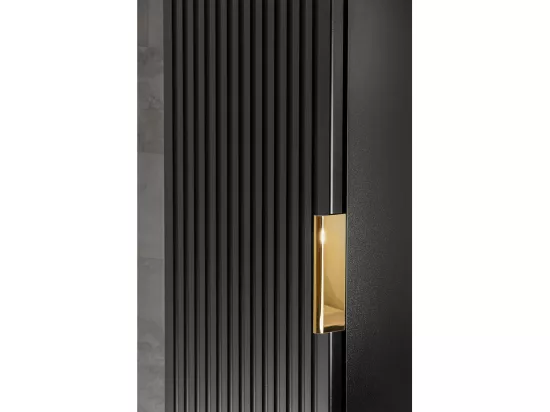 Colonne de salle de bain suspendue striée - Noir - H140 cm - ZEVARA