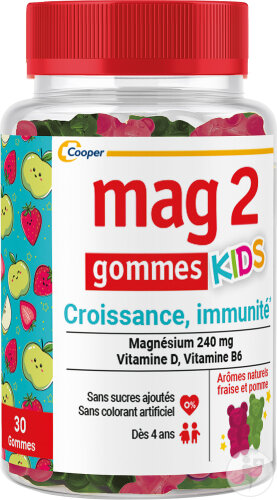 Mag 2 Gommes Kids Complément Alimentaire Magnésium 30 Pièces