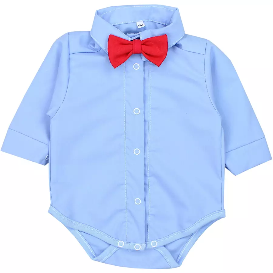 TupTam Jungen Baby Hemd-Body Langarm mit Kragen blaurot