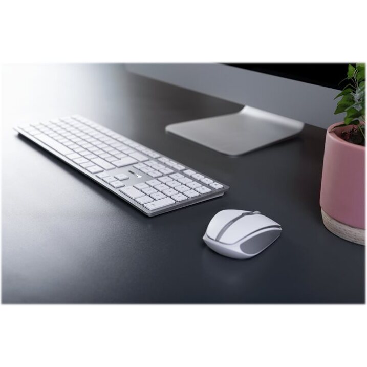 CHERRY DW 9100 SLIM clavier Souris incluse Universel RF sans fil + Bluetooth AZERTY Français Argent