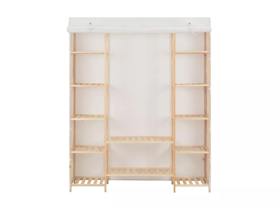 Garde-robe Blanc 135 x 40x170 Tissu