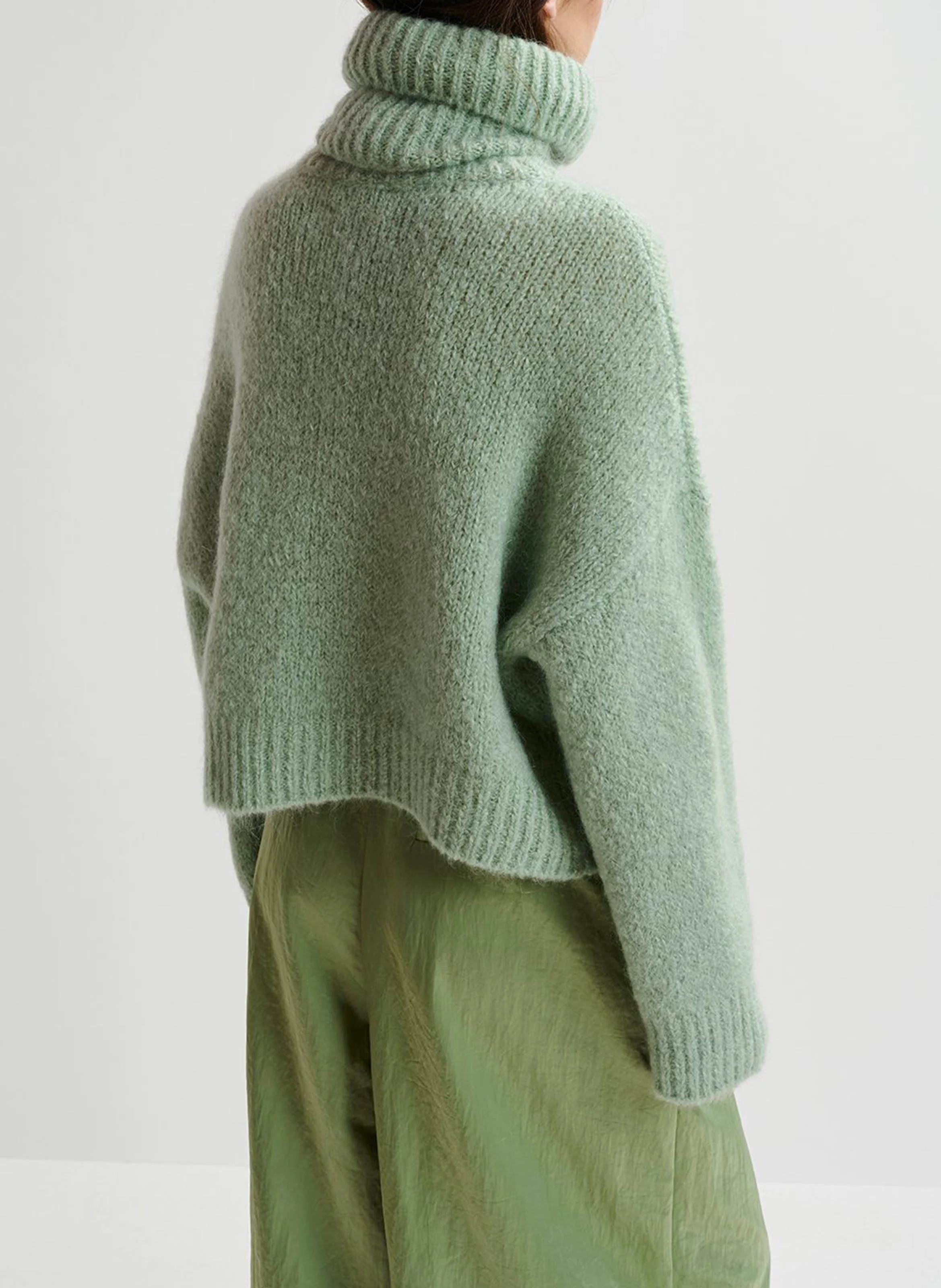 GRIFFIN - Pull col roulé en mohair mélangé | Vert