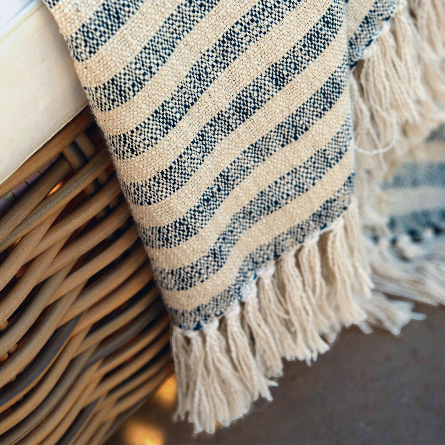 Plaid Marpent creme/blau