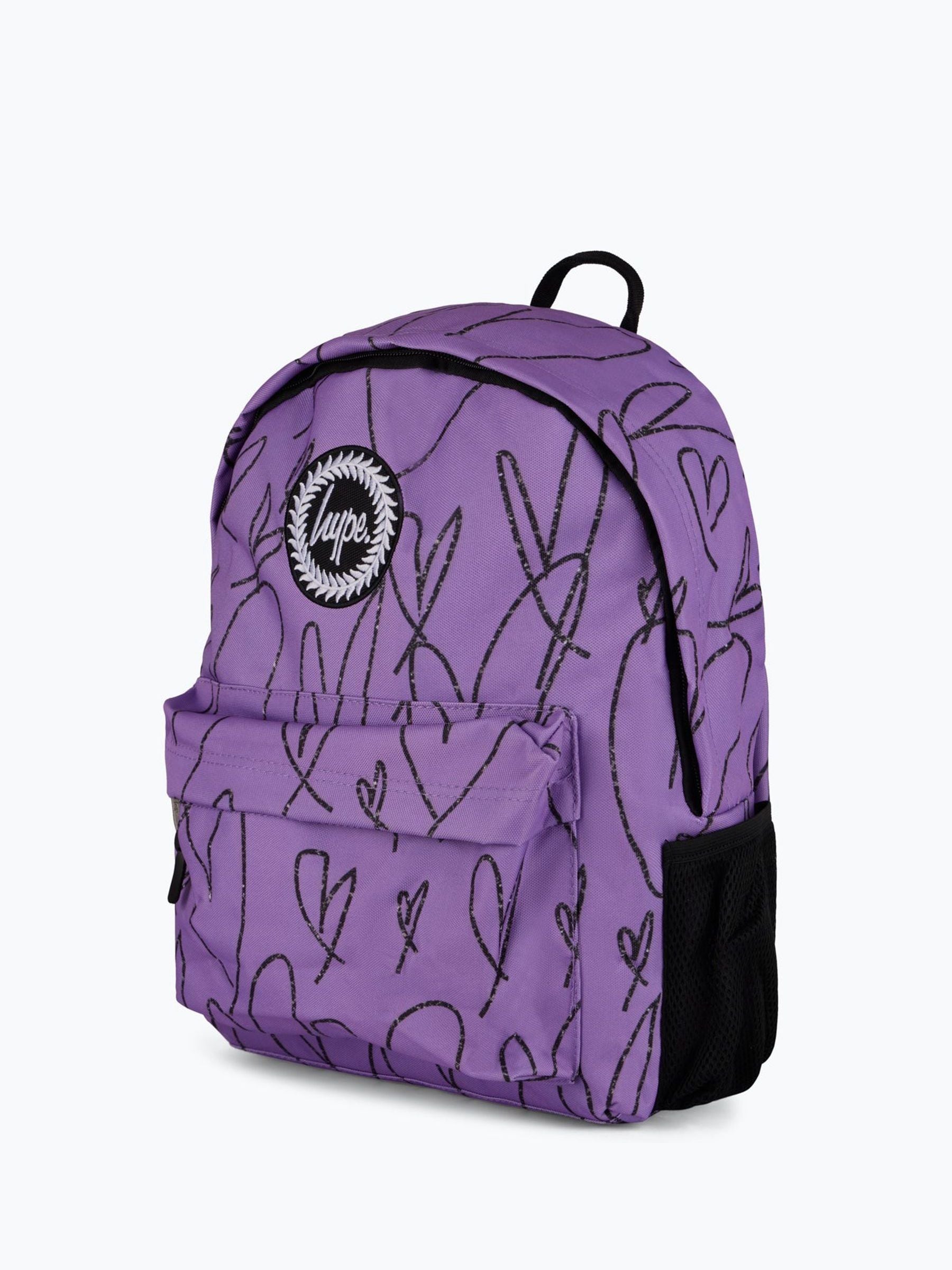 Hype. Unisex Purple Scribble Hearts Backpack