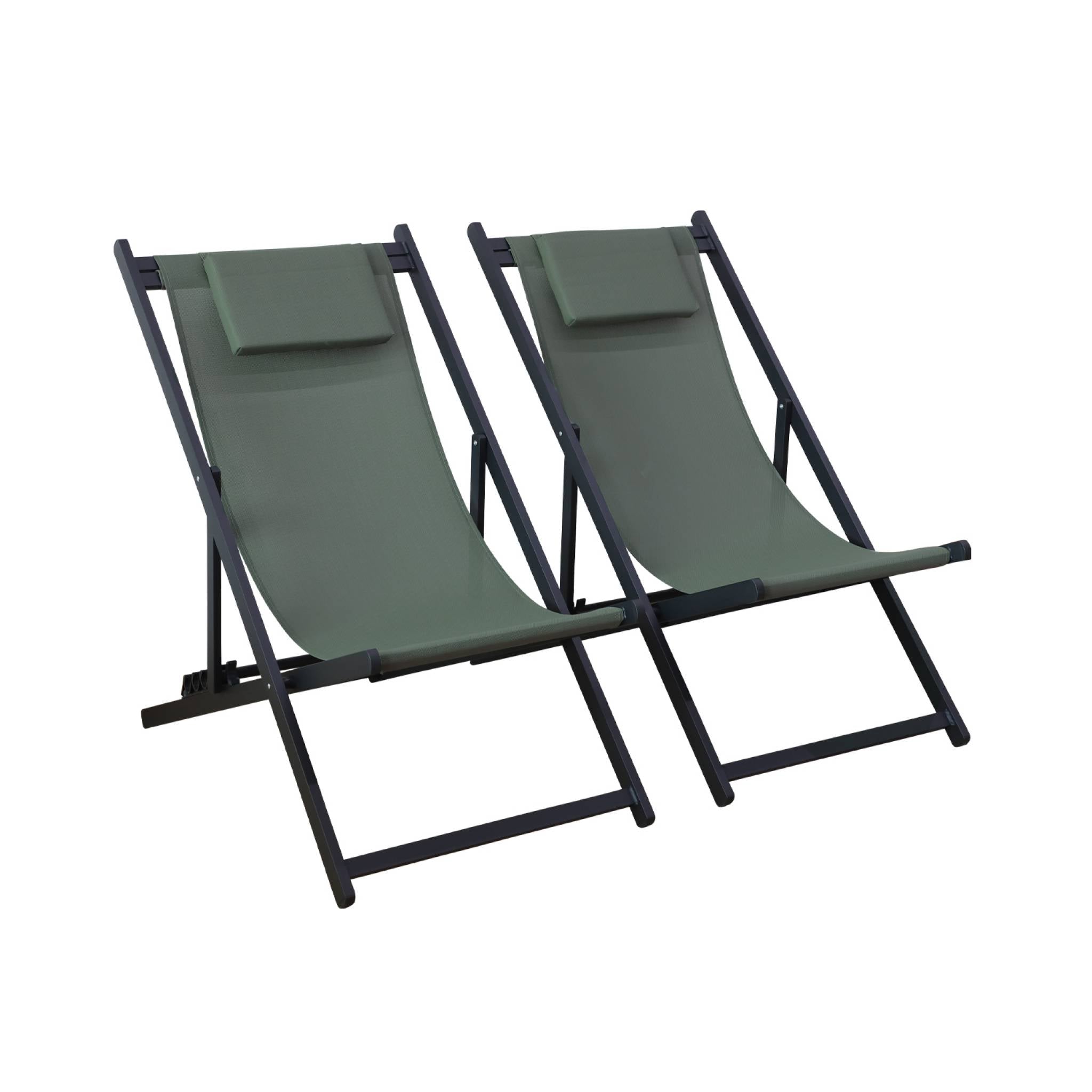 sweeek - Aluminium ligstoel met meerdere posities (set van 2)