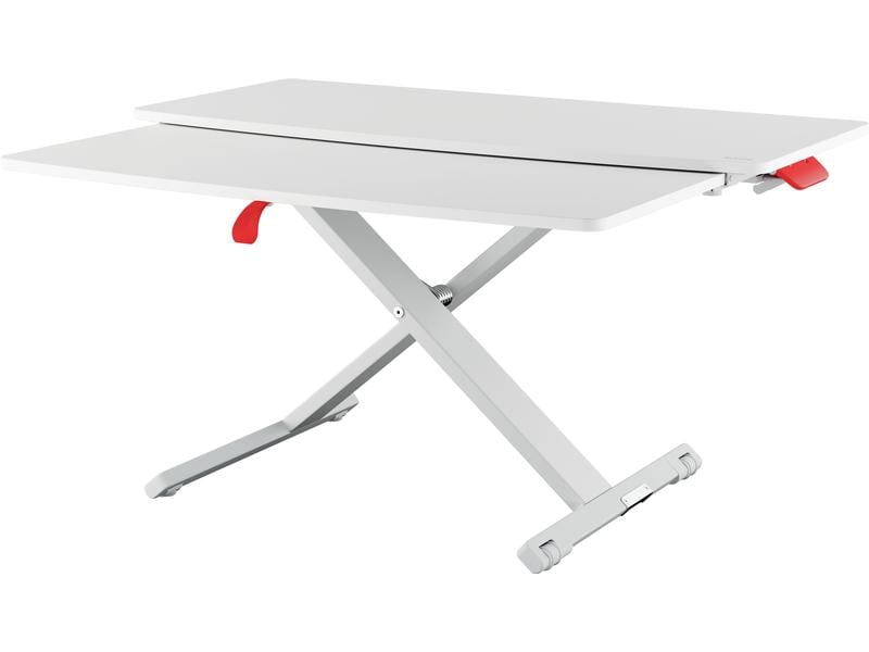Leitz Ergo Cosy Höhenverstellbarer Schreibtischaufsatz Leitz Ergo Cosy Höhenverstellbarer Sitz-/Steh-Schreibtischaufsatz mit ausziehbarer Tastaturablage