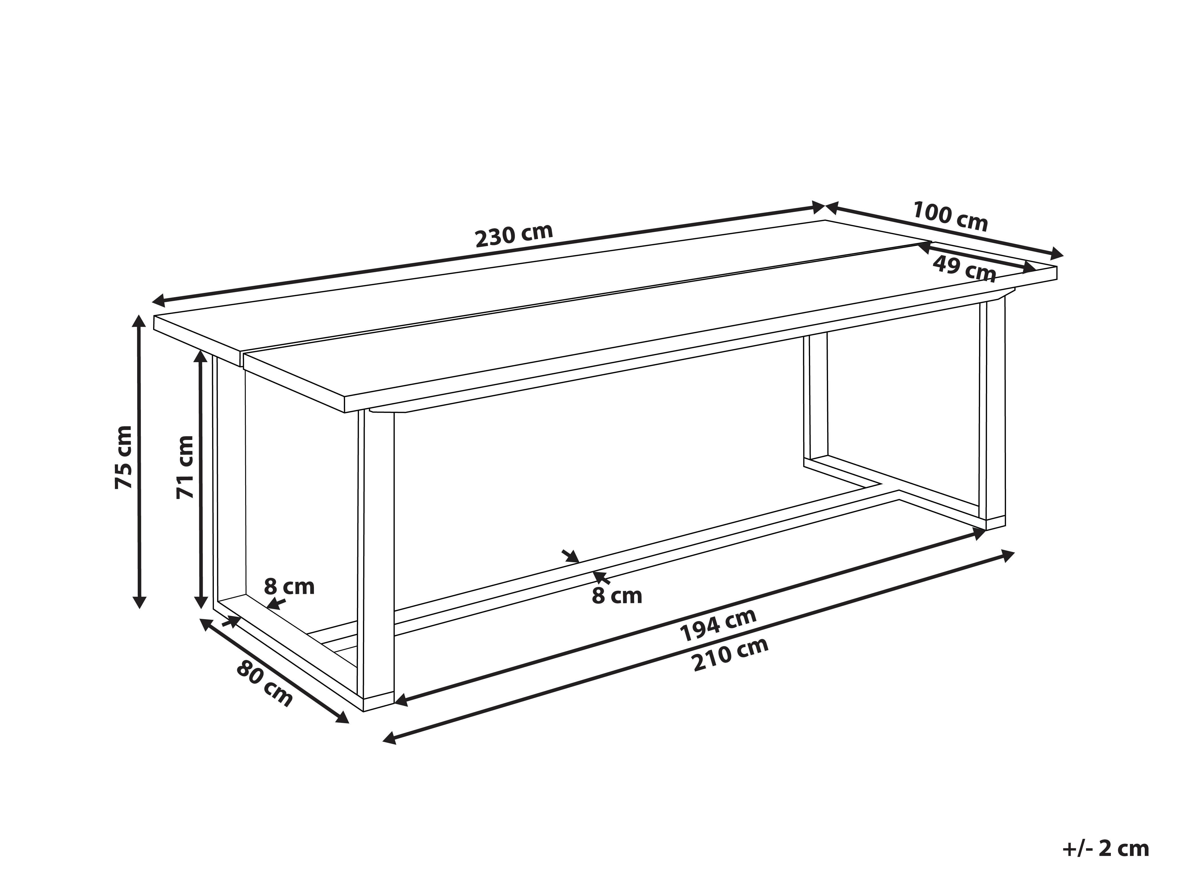 Tuin eettafel AZZANELLO 230 cm 100 cm Acaciahout Lichtbruin