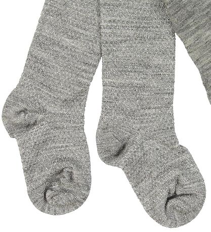 Smallstuff Strumpfhosen - Wolle - Graumeliert meliert m. Glitter